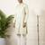 Green fine cotton self design kurta pajama