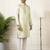 Green fine cotton self design kurta pajama