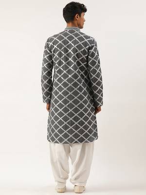 Grey gota embroidery kurta pajama 2