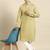 Greenish beige twill weave cotton kurta  set