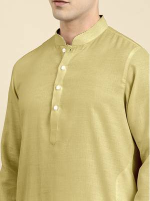 Greenish beige twill weave cotton kurta  set 5