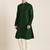 Bottle green embroidered kurta pajama