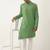 Olive green asymmetrical cotton kurta pajama