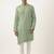 Light green asymmetrical  cotton kurta pajama