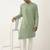 Light green asymmetrical  cotton kurta pajama