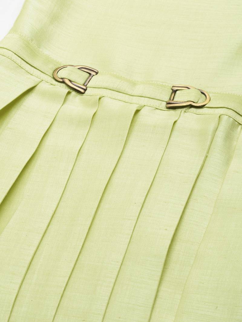 Parrot green drape kurta