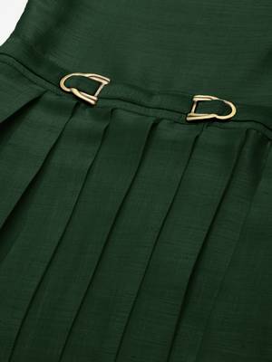 Bottle green drape kurta pajama 4