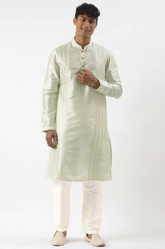 Light green embroidered kurta pajama
