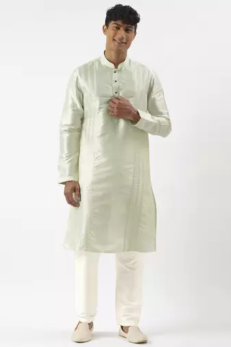 Light green embroidered kurta pajama