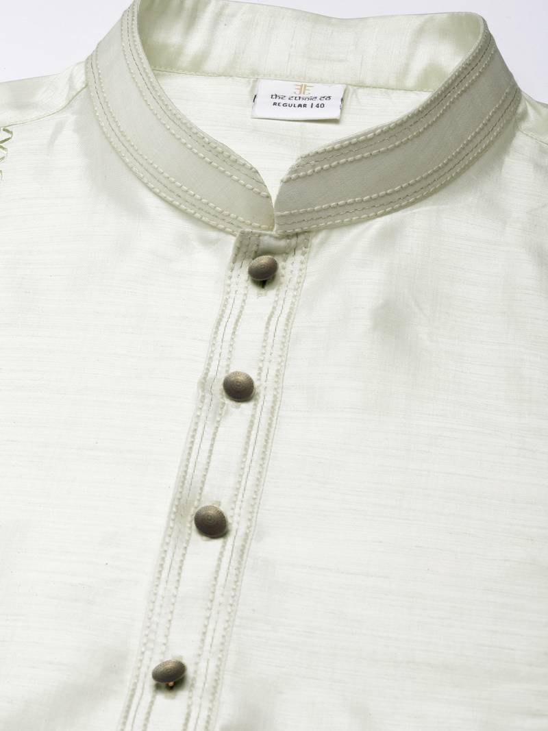 Light green embroidered kurta pajama