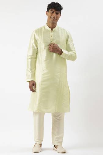 Light green embroidered kurta pajama