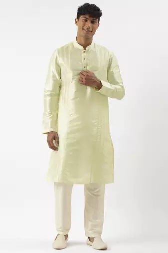 Light green embroidered kurta pajama