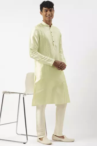 Light green embroidered kurta pajama