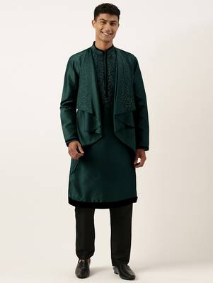 Green ombre layered kurta pajama 1