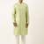 Parrot green embroidery angrakha kurta pajama