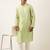 Parrot green embroidery angrakha kurta pajama
