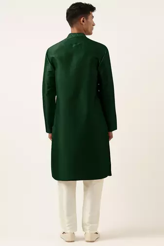 Green embroidery angrakha kurta pajama