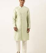 Light green embroidery angrakha kurta pajama