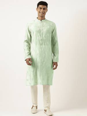 Light green embroidered kurta pajama 1