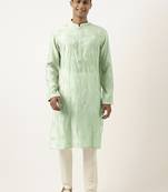Light green embroidered kurta pajama