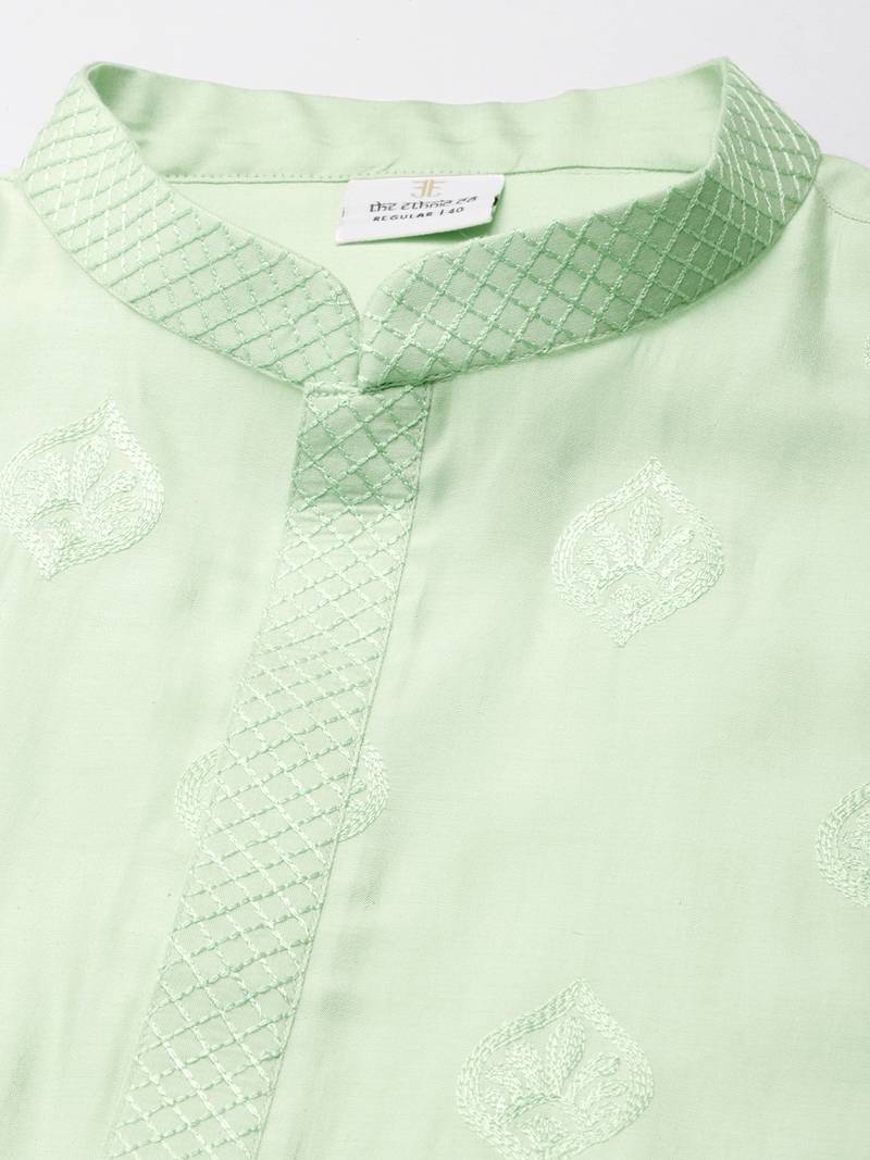 Light green embroidered kurta pajama