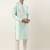 Aqua Blue silk embroidered kurta pajama