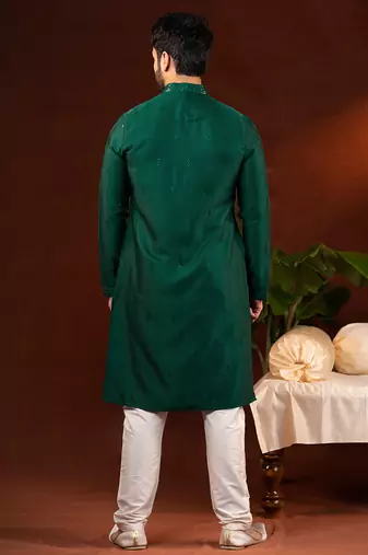 Olive green embroidery kurta pajama