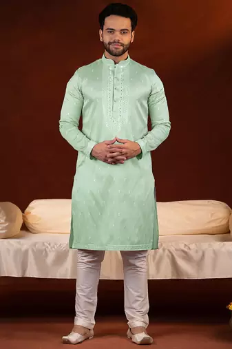 Green embroidery kurta pajama