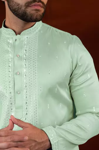 Green embroidery kurta pajama