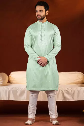 Green embroidery kurta pajama