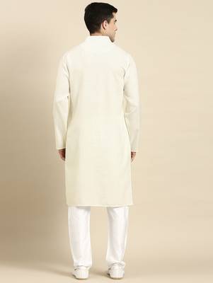 Cream twill weave cotton kurta  set 2