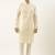 Cream cotton pintux kurta pajama