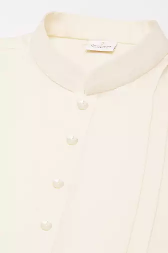 Cream cotton pintux kurta pajama