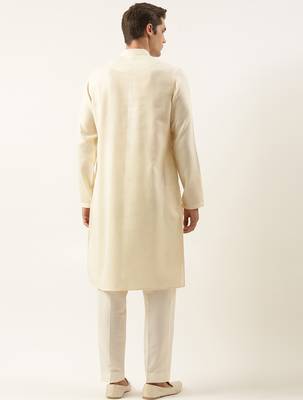 Cream cotton pintux kurta pajama 5