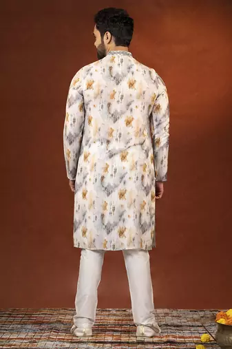 Cream ceremonial kurta pajama
