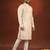 Cream printed side open kurta pajama