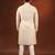 Cream printed side open kurta pajama