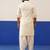 Cream pure cotton pathani with salwar set