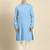 Blue light twill weave cotton kurta  set