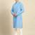 Blue light twill weave cotton kurta  set
