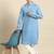Blue light twill weave cotton kurta  set