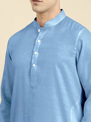 Blue light twill weave cotton kurta  set 5