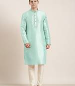 Sky blue embroidered kurta pajama