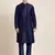 Navy blue embroidered kurta pajama
