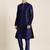 Navy blue embroidered kurta pajama