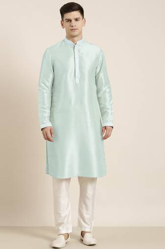 Sky blue embroidered kurta pajama