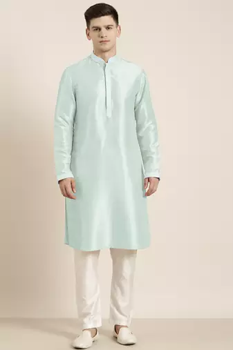 Sky blue embroidered kurta pajama