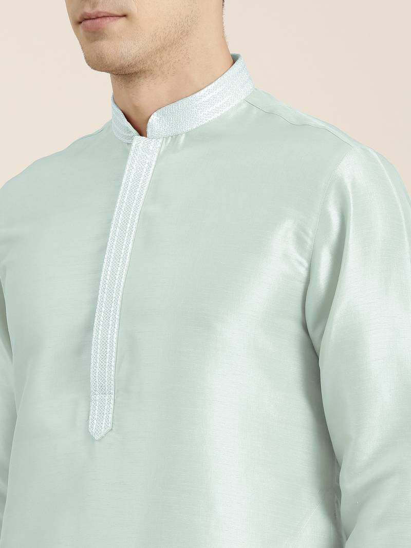 Sky blue embroidered kurta pajama