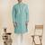 Light blue silk mirror embroidered kurta pajama