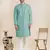 Light blue silk mirror embroidered kurta pajama